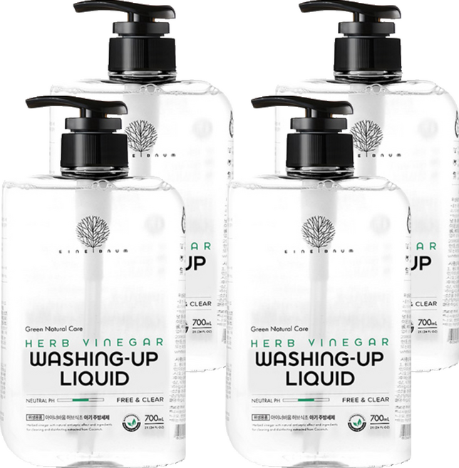 아이너바움 아기 주방세제 액상형 무향, 700ml, 4개