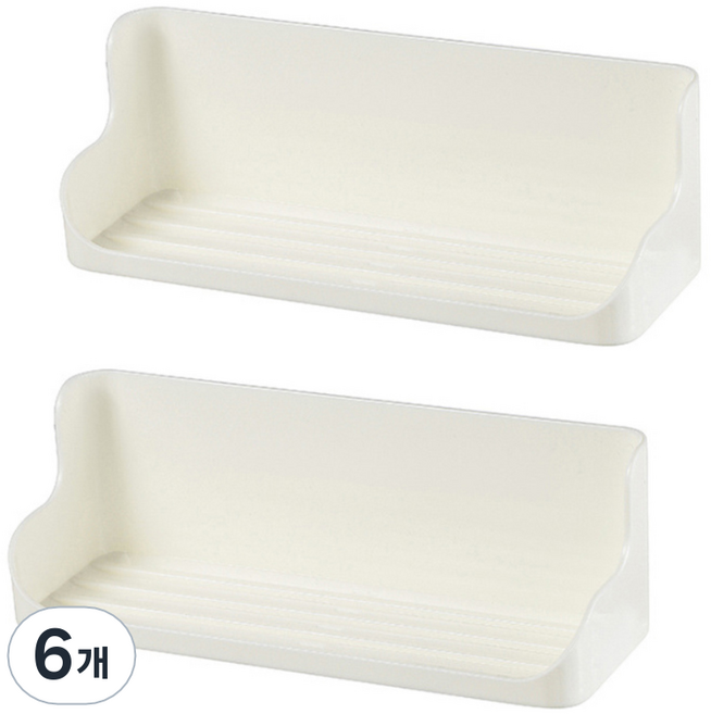 메이크마인 화장실 핸드폰 거치대 무타공 선반 접착식 안경 수납 다용도거치대, 화이트, 6개