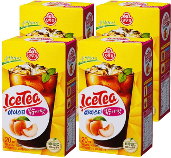 오뚜기 아이스티 복숭아맛, 14g, 20개입, 4개
