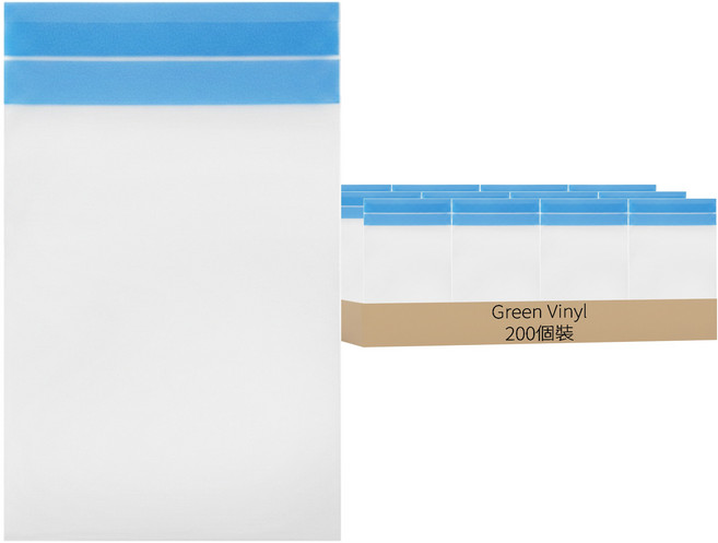 Green Vinyl 自黏式透明OPP袋, 200個裝