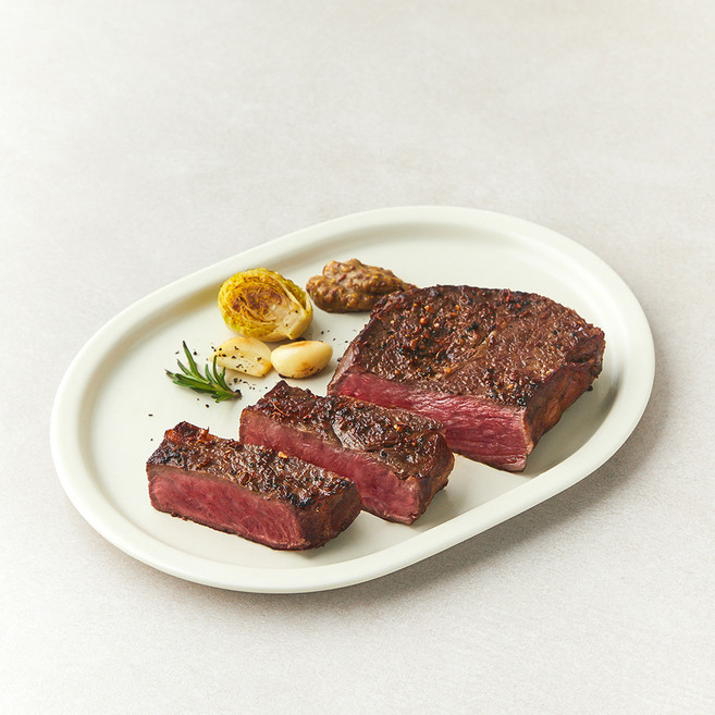 육교시 한우 채끝 시즈닝 1등급 스테이크용 (냉장), 300g, 1개