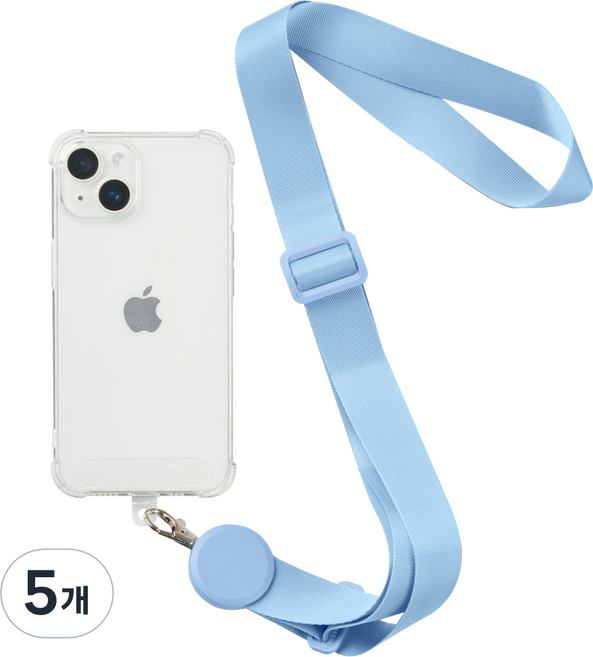 하이퀄 와이드 핸드폰 목걸이 스트랩 전 기종, 블루, 5개