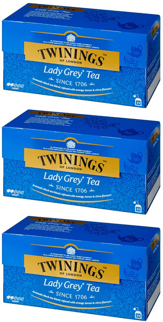 TWININGS 唐寧茶 伯爵夫人紅茶茶包, 50g, 25入, 3個