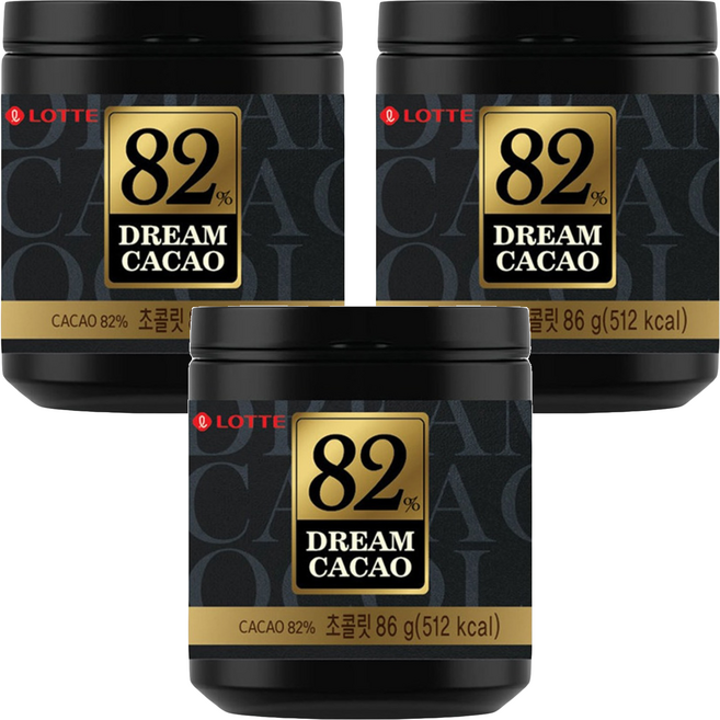 LOTTE 樂天 骰子巧克力82%, 86g, 3罐