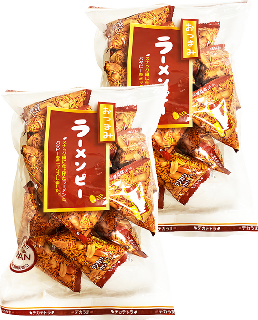 日本橫井 三角包花生點心麵, 208g, 2袋