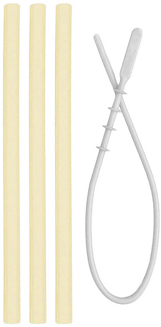 MiNiKOiOi 好好喝矽膠吸管3入組 蜂蜜黃, 1組, 4支