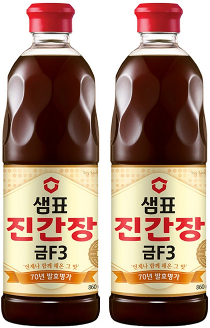 샘표 진간장 금F3, 860ml, 2개