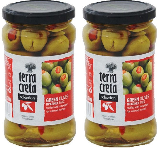테라크레타 피망 그린 올리브 (씨 제거), 290g, 2개