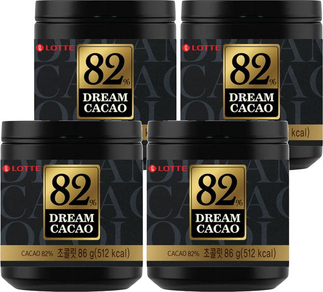 LOTTE 樂天 骰子巧克力82%, 86g, 4罐