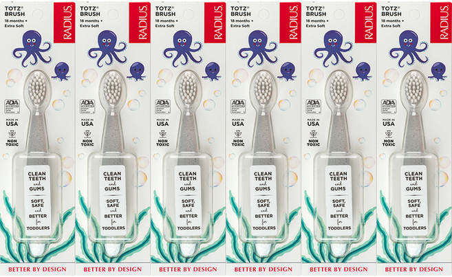 래디어스 토츠 유아 칫솔, 화이트, 1개입, 6개
