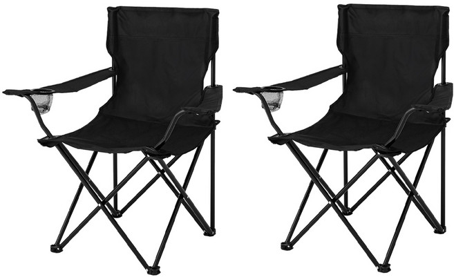코멧 아웃도어 캠핑 암체어, 블랙, 2개