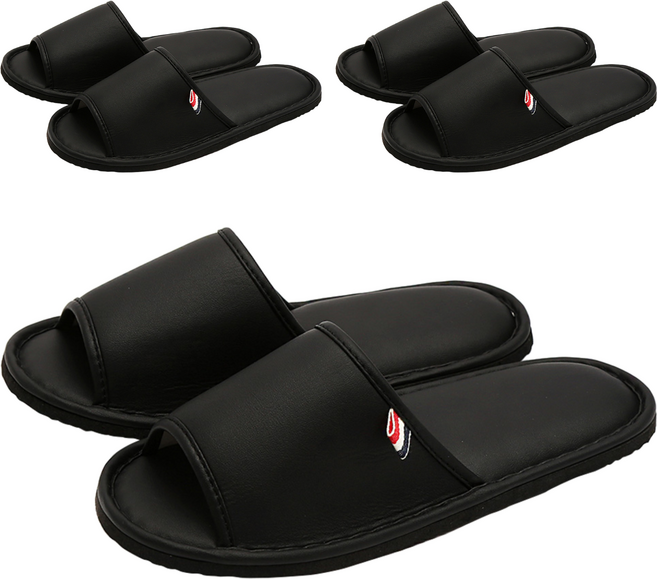 스위트홈 점보레자 거실화, 블랙, 3개