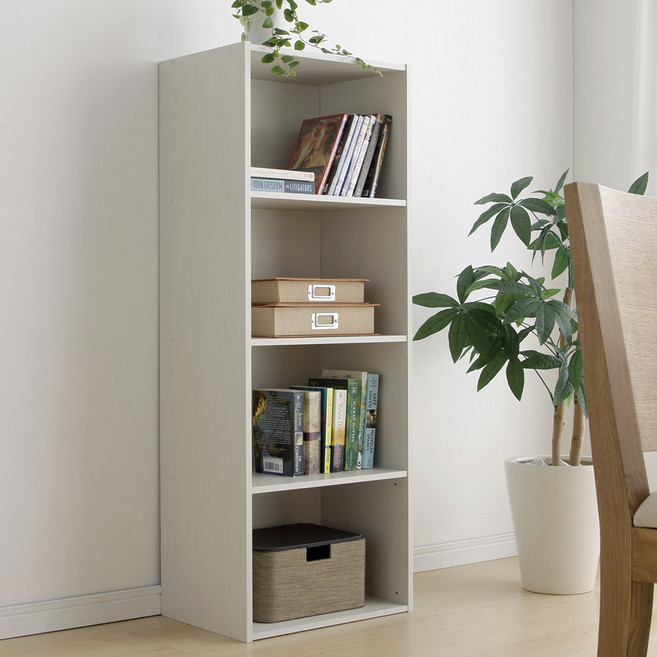 아이리스 오픈 책장 CX-4, 오프화이트, 4단