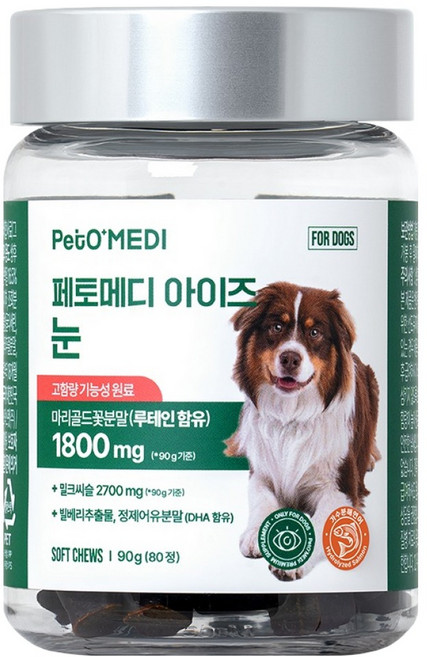 페토메디 반려동물 아이즈 영양제, 80정, 눈물개선/눈건강, 1개