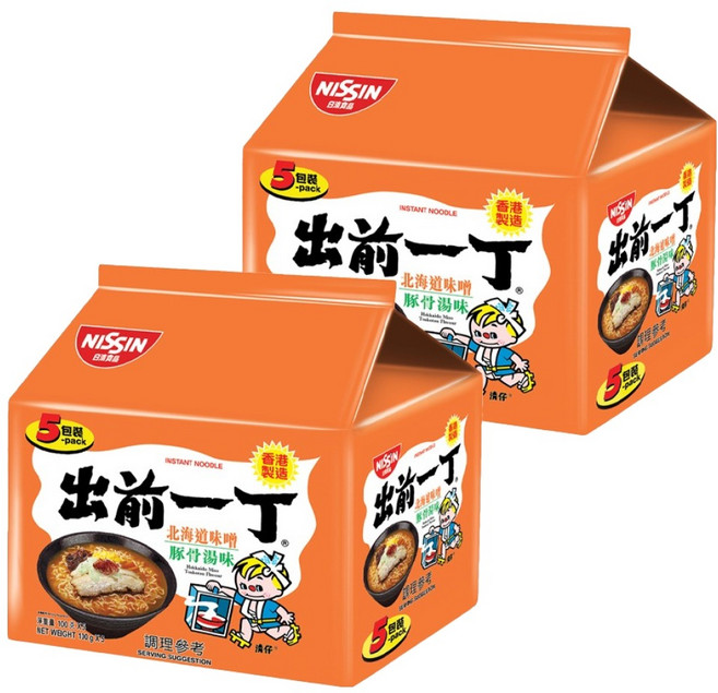 NISSIN 日清 出前一丁 北海道味噌豚骨湯麵 橘 100g, 10包