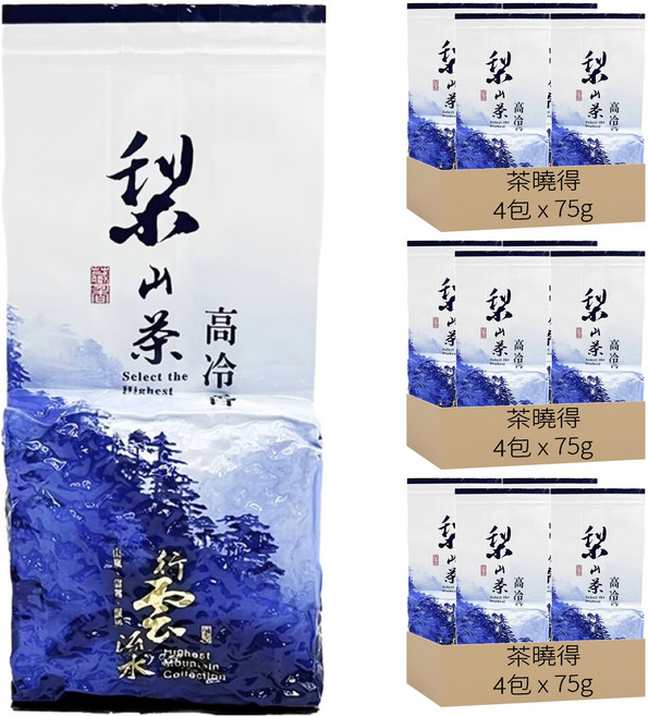 茶曉得 梨山比賽級冷韻烏龍茶葉, 75g, 4包, 3袋