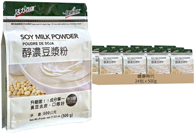 健康時代 醇濃豆漿粉, 500g, 24包