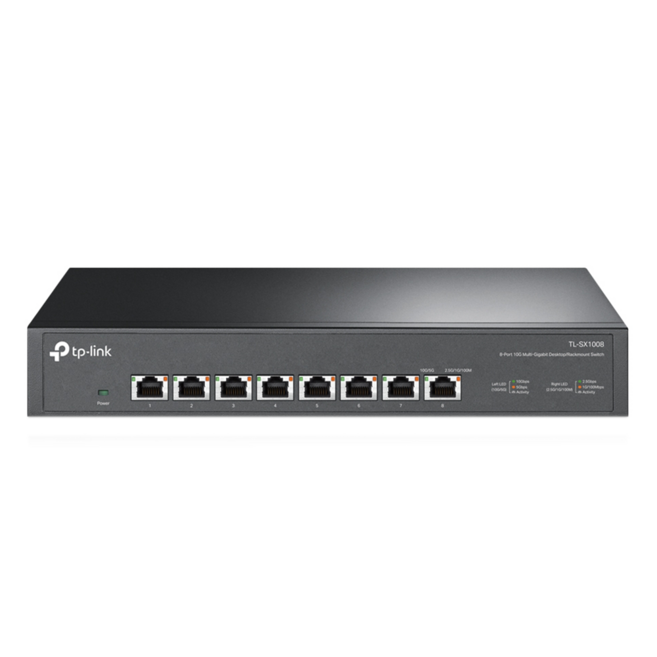 tp-link 桌上/機架型Gigabit交換器 100Mbps/1Gbps/10Gbps 8埠, 1個, TL-SX1008