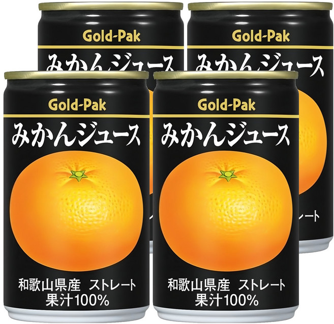 Gold-Pak 蜜柑原汁, 4個, 160ml