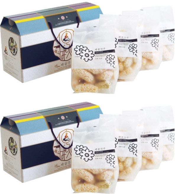 하늘한과 수려한 찹쌀조청유과 세트 연 250g + 비트 250g + 쑥 250g + 치자 250g, 1kg, 2세트