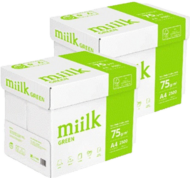 miilk 그린 복사용지, A4, 5000개