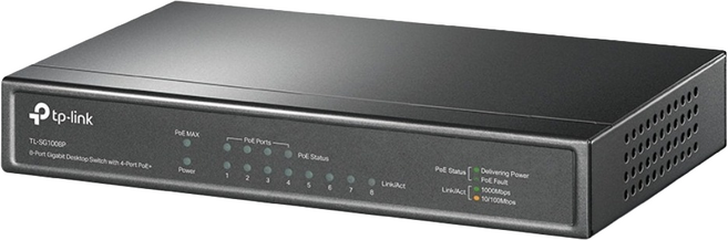 tp-link 8埠 Gigabit 商用桌上型交換器 RJ-45(PoE+) 4埠 + RJ-45 4埠, 1個, TL-SG1008P v7