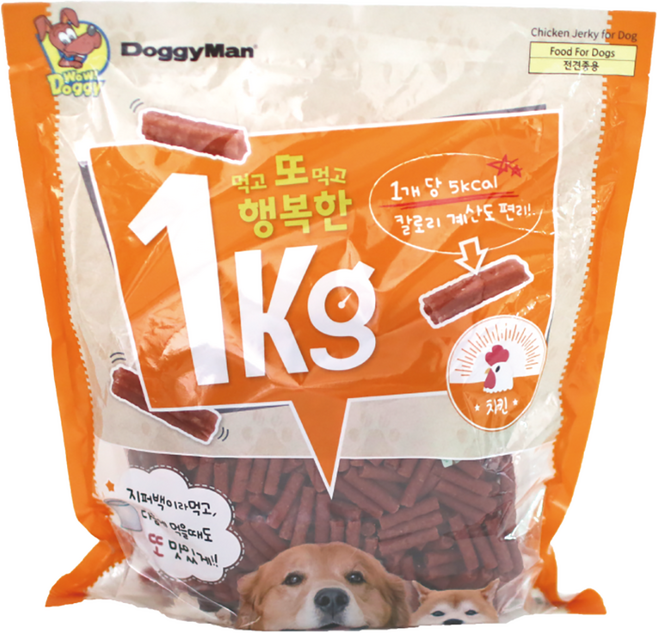 도기맨 강아지 1키로 져키, 치킨, 1kg, 1개