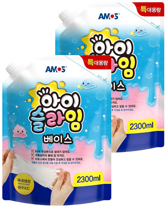 아모스 아이슬라임 베이스 2.3L, 2개, 혼합색상