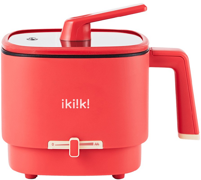 ikiiki 伊崎家電 雙電壓輕旅隨行鍋 231 x 166 x 157mm 紅色 1030g, IK-TK4301