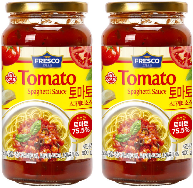 오뚜기 프레스코 토마토 스파게티소스, 600g, 2개