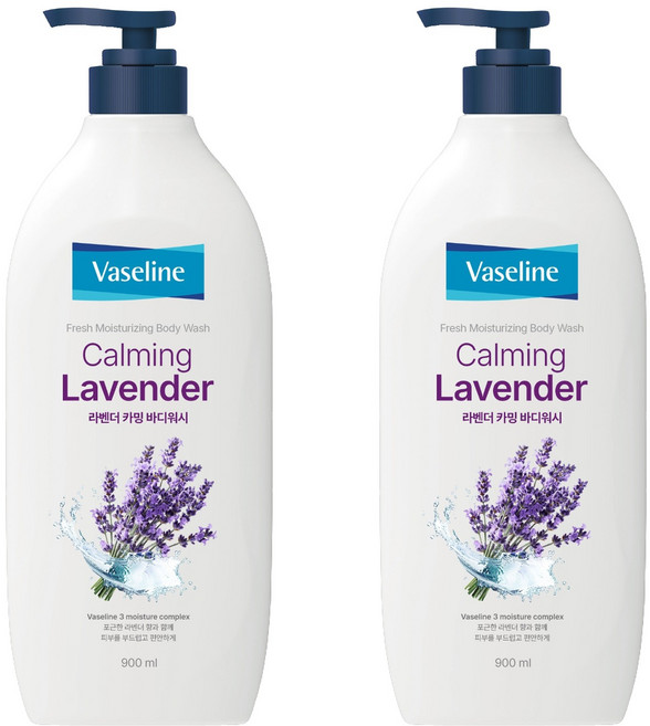 애경바세린 프레시 모이스처라이징 바디워시 라벤더 카밍, 900ml, 2개