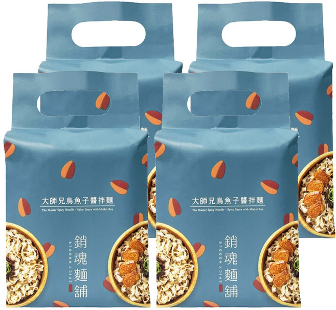 大師兄銷魂麵舖 烏魚子醬拌麵 香辣Q彈 1袋, 12包