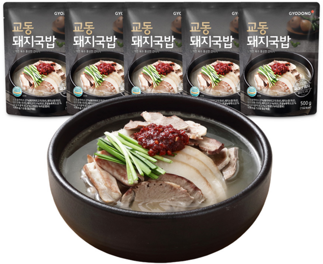 교동식품 부산식 돼지국밥, 500g, 5개