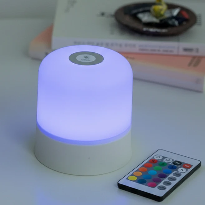 IRENE 무선 16색 컬러체인지 수면 무드등 + 리모컨 세트, 화이트 + 혼합색상 - 쿠팡