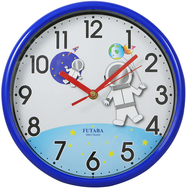 FUTABA 營鐘 太空小掛鐘, 太空 藍色 + 白色
