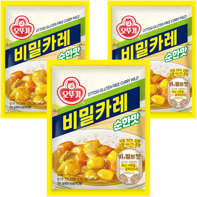 오뚜기 비밀카레 순한맛, 100g, 3개