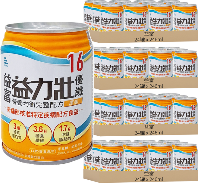 益富 優纖16營養均衡完整配方 原味, 96罐, 246ml