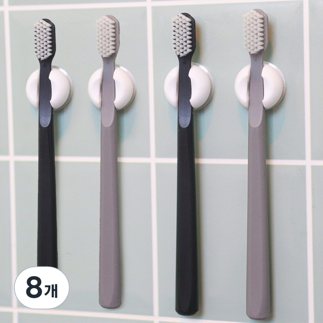 탐사 무타공 흡착 칫솔걸이, 혼합색상, 8개