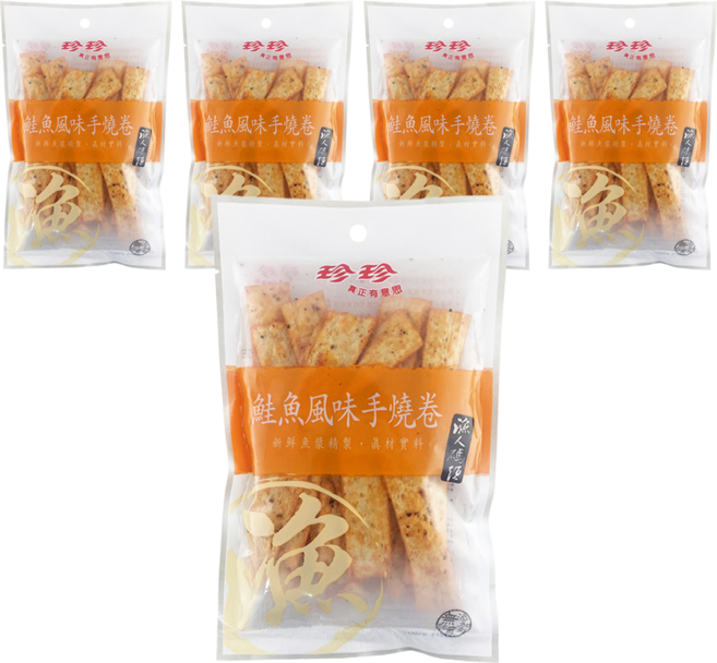 珍珍 鮭魚風味手燒捲, 30g, 5包