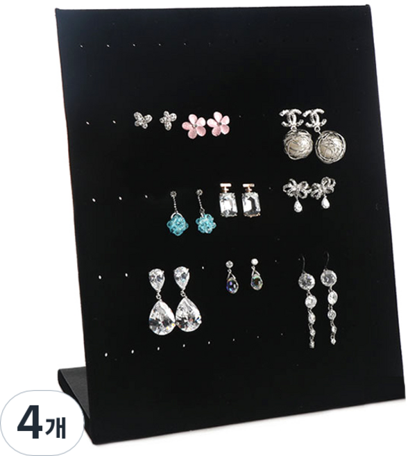 제이앤씨 L형 귀걸이 진열대, 블랙, 4개