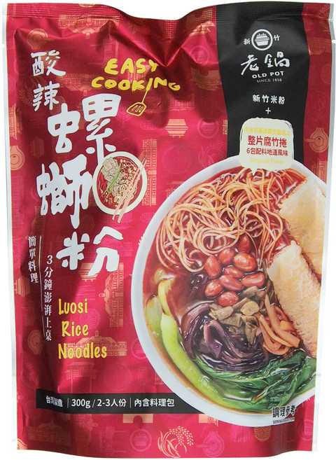 老鍋米粉 酸辣螺螄粉 2~3人份, 300g, 1包