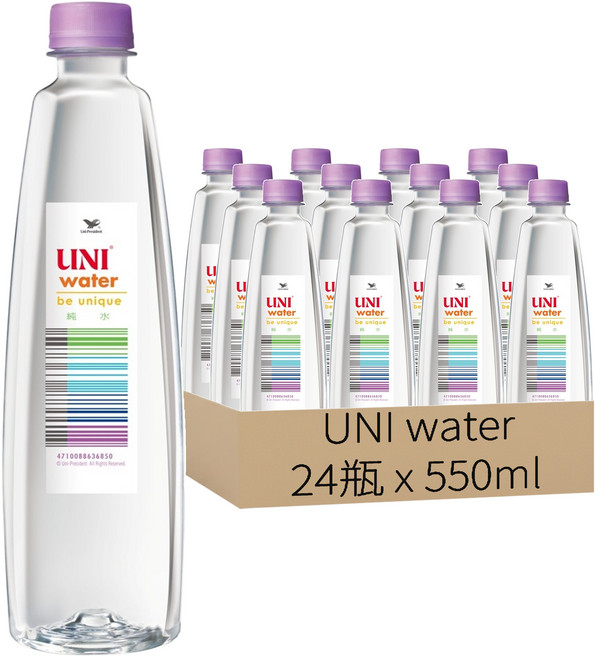 UNI water 純水, 550ml, 24瓶