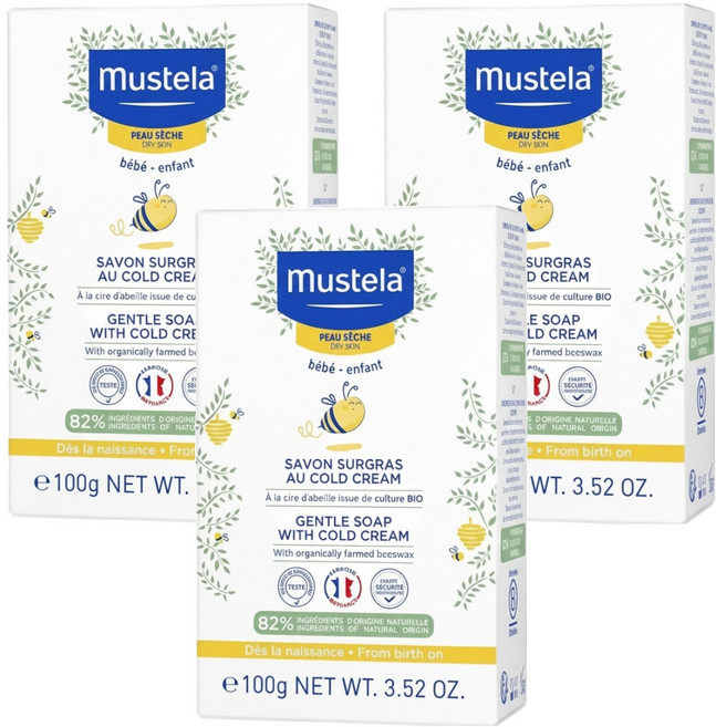 mustela 慕之恬廊 慕之幼高效滋養皂, 100g, 3個