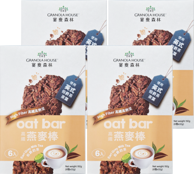 GRANOLA HOUSE 宴麥森林 燕麥棒 伯爵奶茶 6入, 192g, 4盒