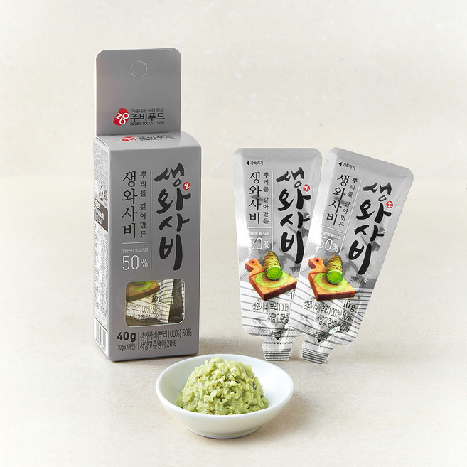 주비푸드 뿌리를 갈아만든 생와사비 50% 4개입, 40g, 1개