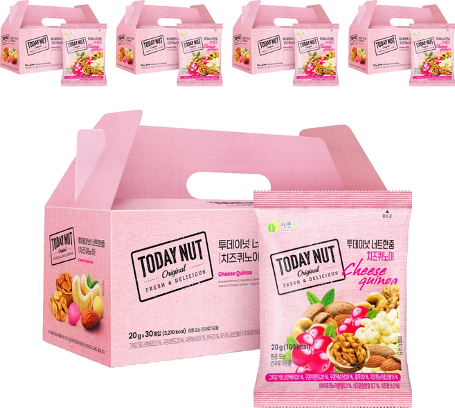 투데이넛 너트한줌 믹스넛 치즈퀴노아, 5박스