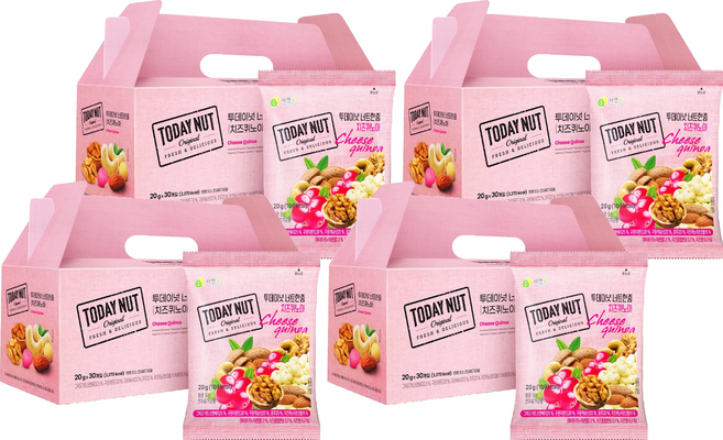 투데이넛 너트한줌 믹스넛 치즈퀴노아, 4박스
