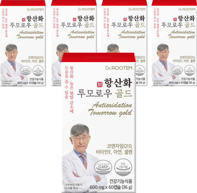 닥터루템 항산화 투모로우 골드 코엔자임Q10 36g, 60정, 5개