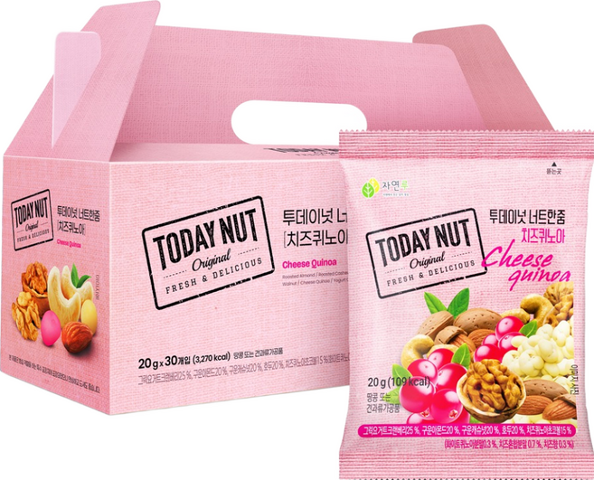 투데이넛 너트한줌 치즈퀴노아 믹스넛, 1박스