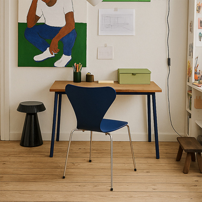 16피스 LV 인테리어 카페 식탁 의자 세트, Navy, 2개